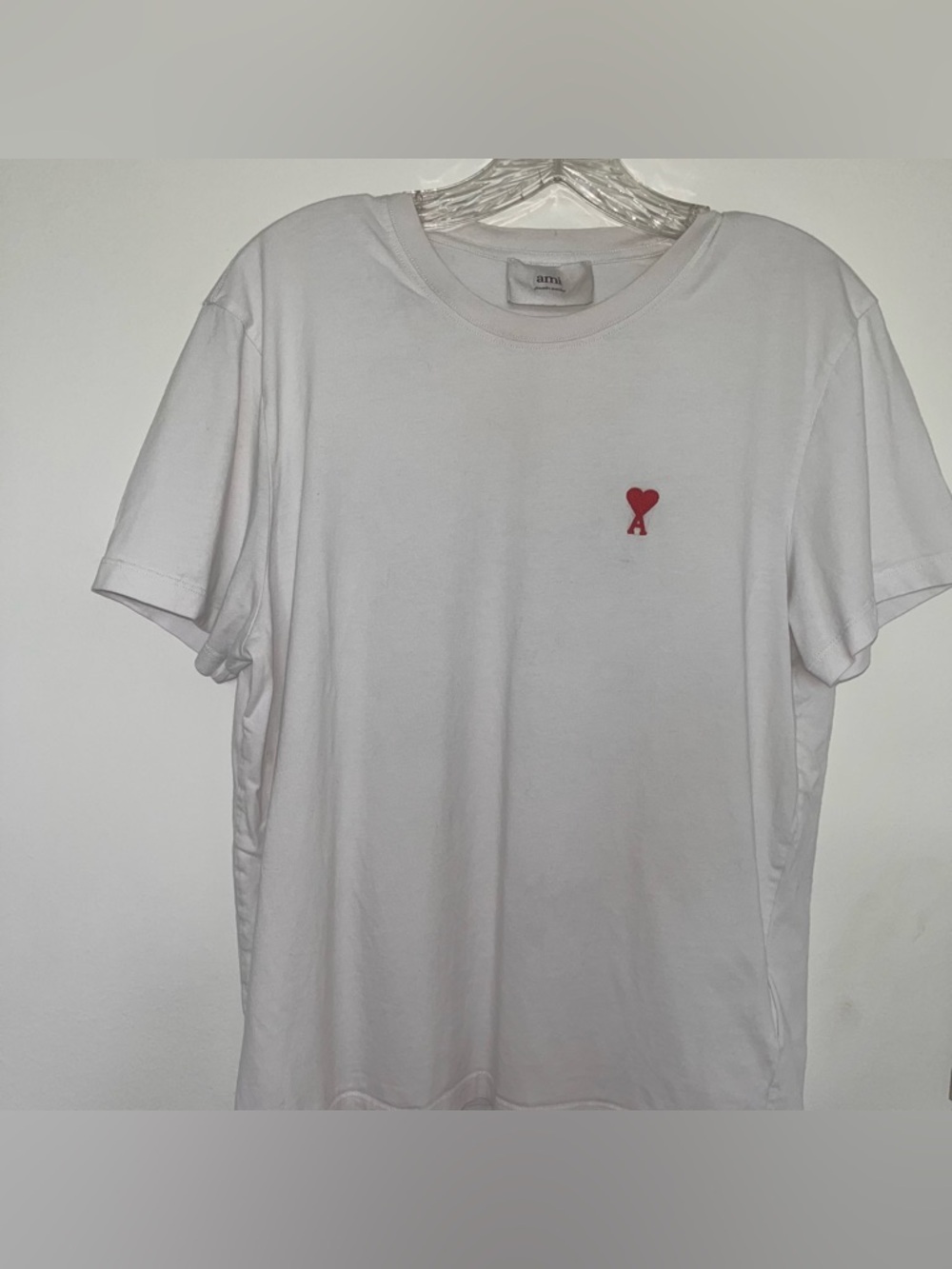 AMI White Short Sleeve Crew Tee - Minimal Logo